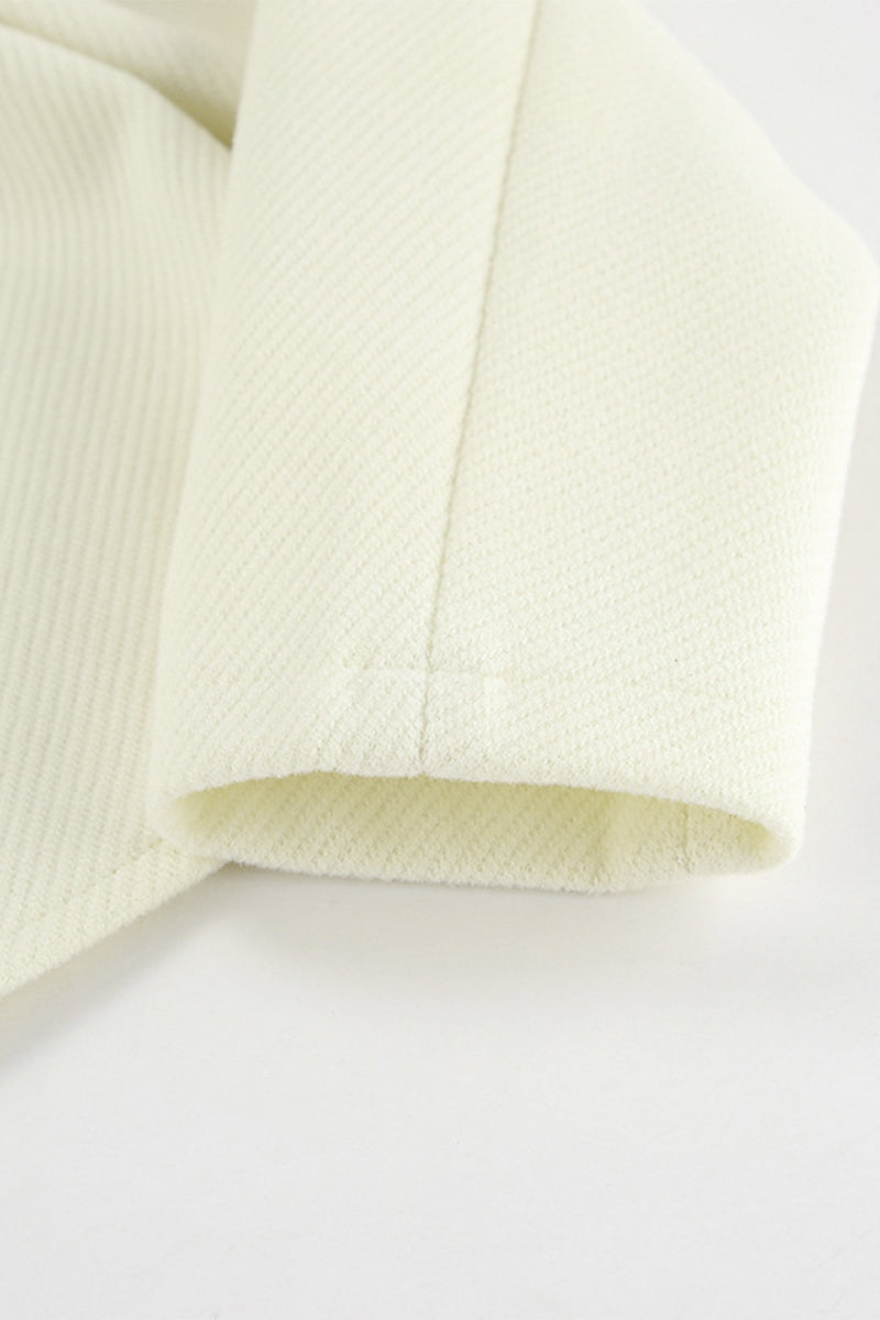 Vêtements d'extérieur décontractés, couleur unie, boutons, col rond.