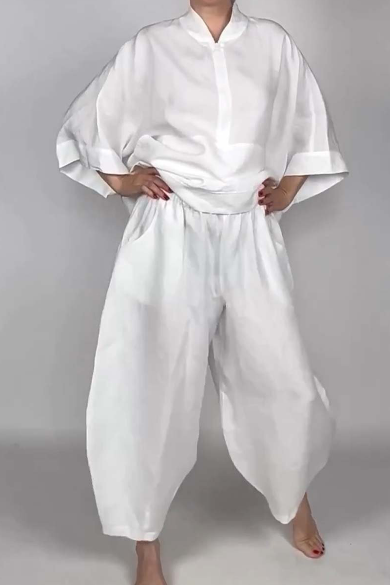 Ensemble deux pièces décontracté à porter au quotidien, avec poches, col zippé et manches longues (5 couleurs)