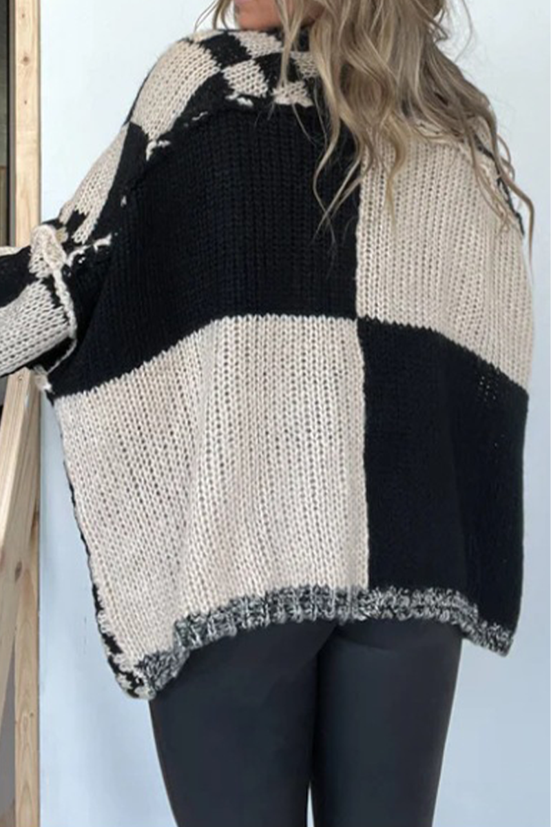 Vêtements d'extérieur à col en V, en tissu à carreaux, style décontracté et streetwear (3 couleurs)