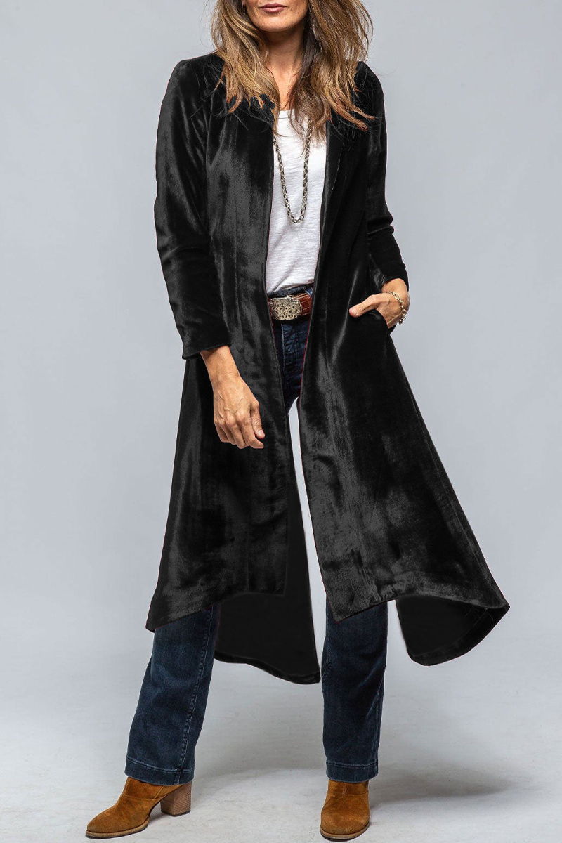 Vêtements d'extérieur décontractés, style streetwear, avec poches, fentes et col en V (3 couleurs)