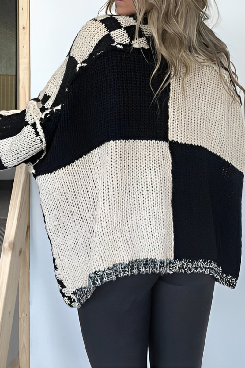 Vêtements d'extérieur à col en V, en tissu à carreaux, style décontracté et streetwear (3 couleurs)