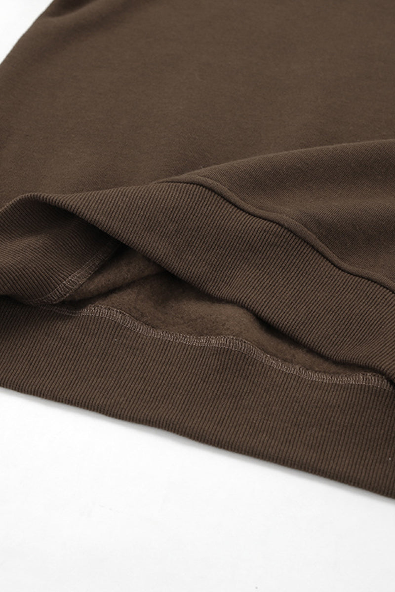 Ensemble deux pièces décontracté quotidien à manches longues avec col montant en peluche.