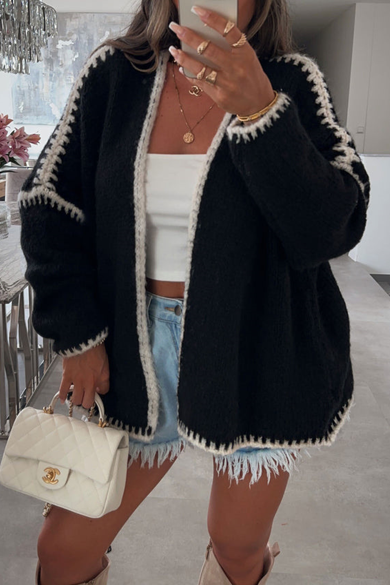 Vêtements d'extérieur unis et contrastés en tissu tissé (5 couleurs)