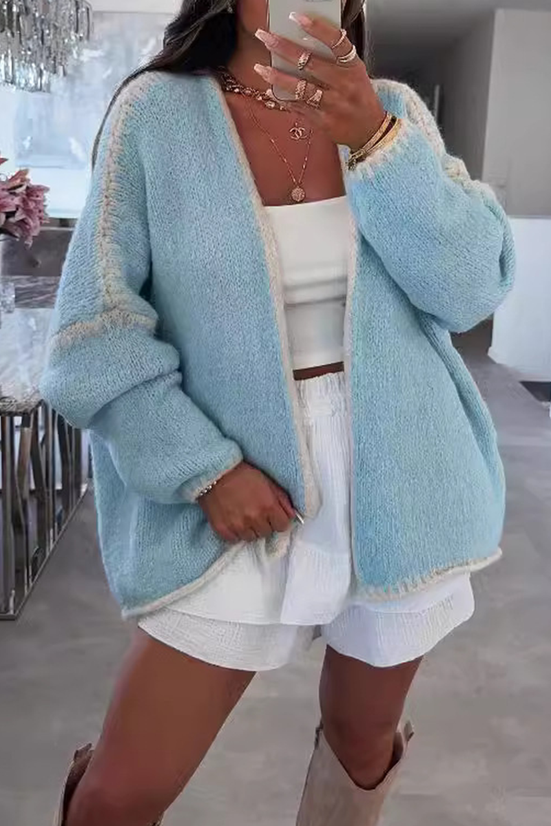 Vêtements d'extérieur unis et contrastés en tissu tissé (5 couleurs)