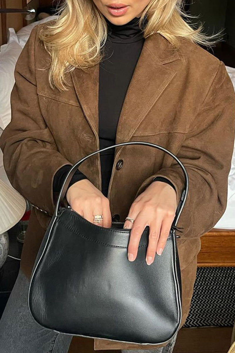 Vêtements d'extérieur décontractés, style streetwear, à boutons, col rabattu.