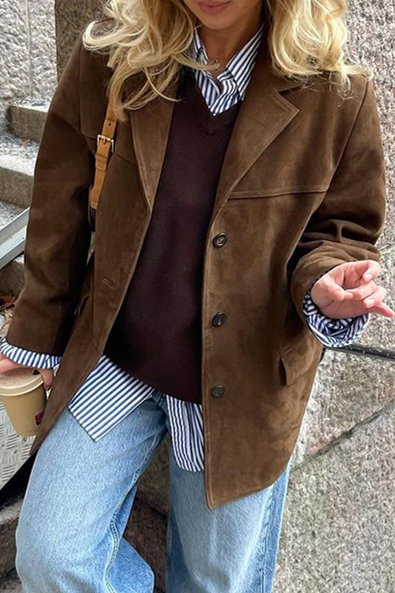 Vêtements d'extérieur décontractés, style streetwear, à boutons, col rabattu.