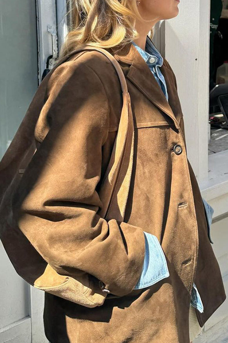 Vêtements d'extérieur décontractés, style streetwear, à boutons, col rabattu.