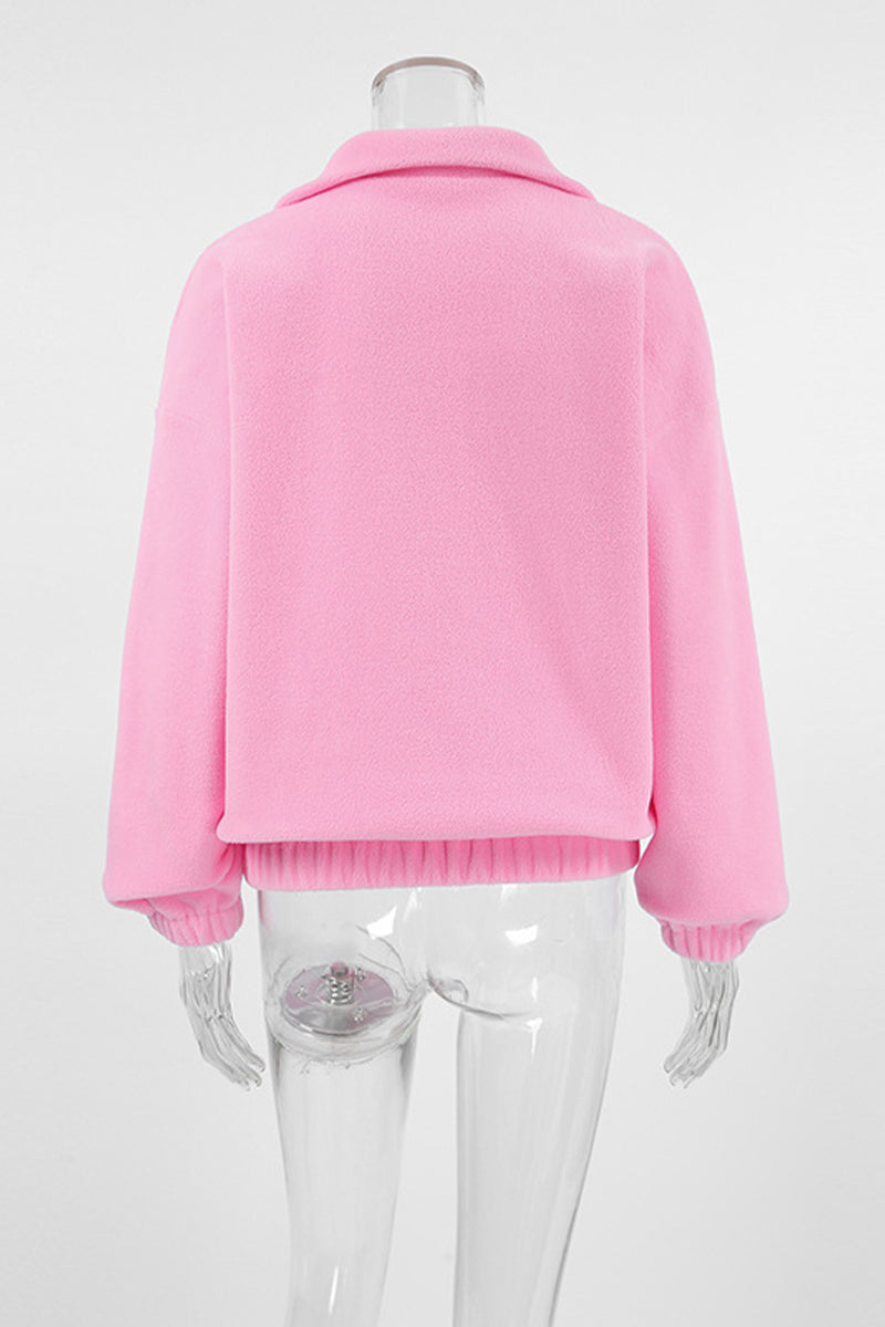 Sweats à capuche décontractés à fermeture éclair avec col montant moelleux