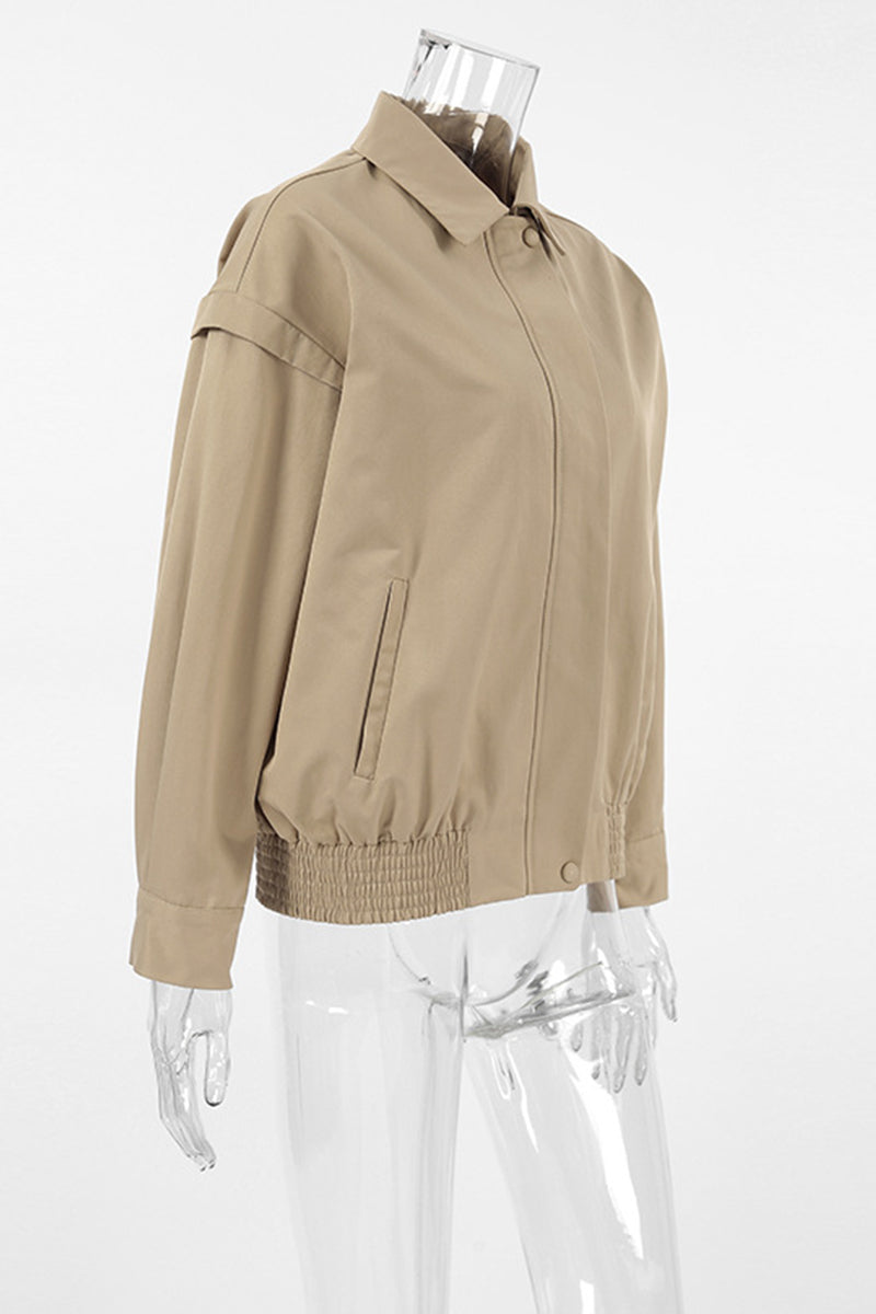 Vêtements d'extérieur décontractés, style streetwear, patchwork, col montant, fermeture éclair.