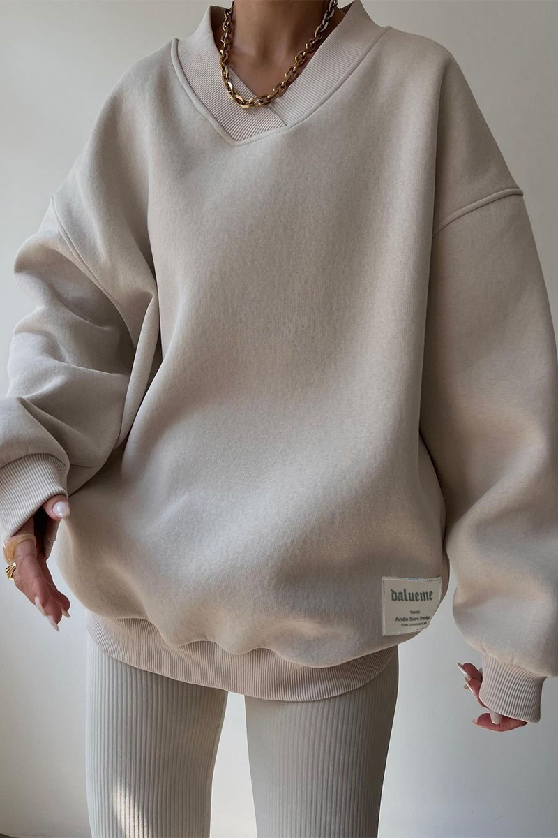 Sweats à capuche décontractés à col en V et patchwork pour tous les jours