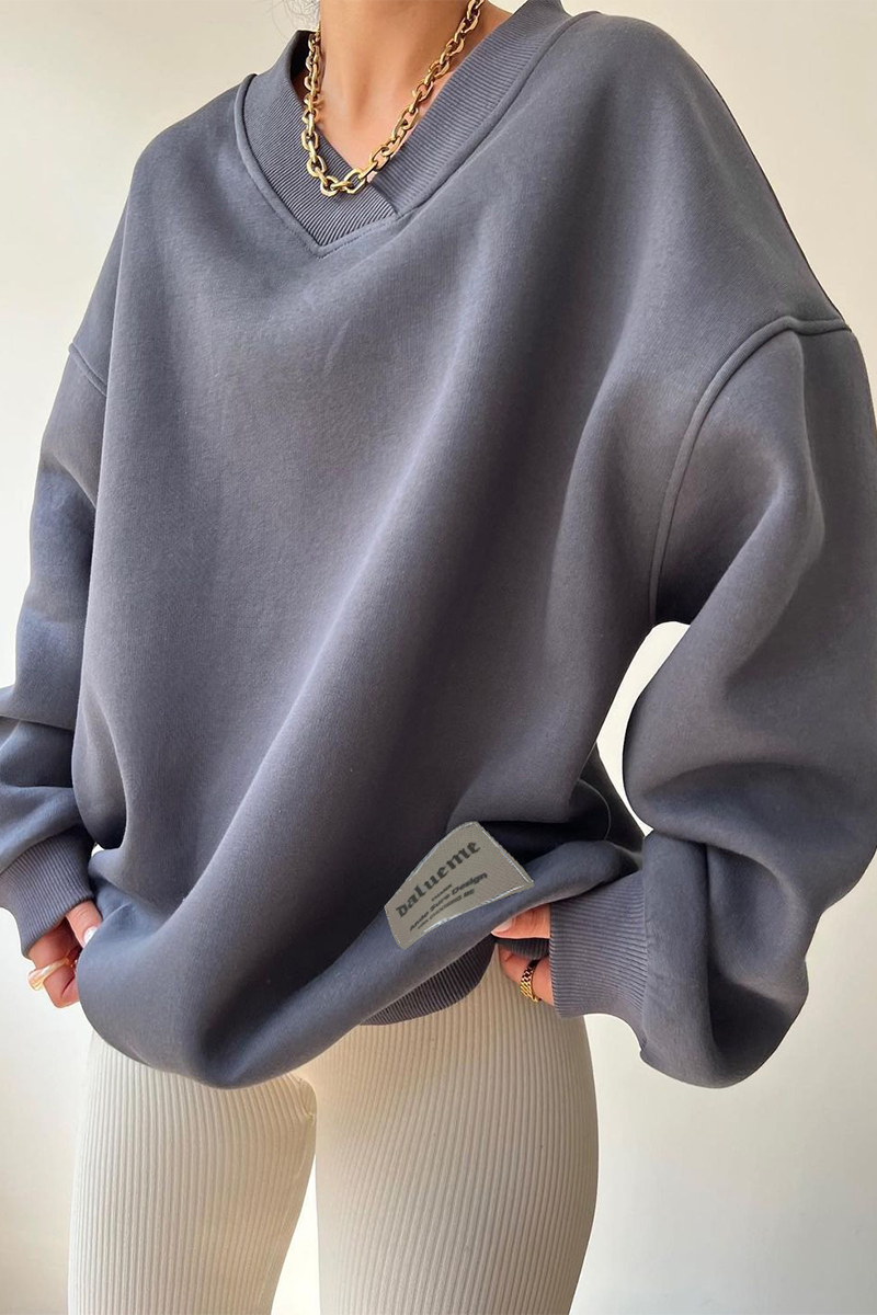 Sweats à capuche décontractés à col en V et patchwork pour tous les jours