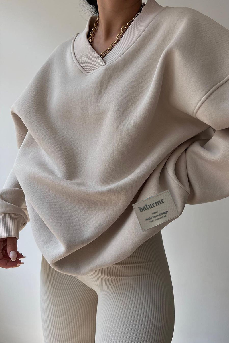 Sweats à capuche décontractés à col en V et patchwork pour tous les jours