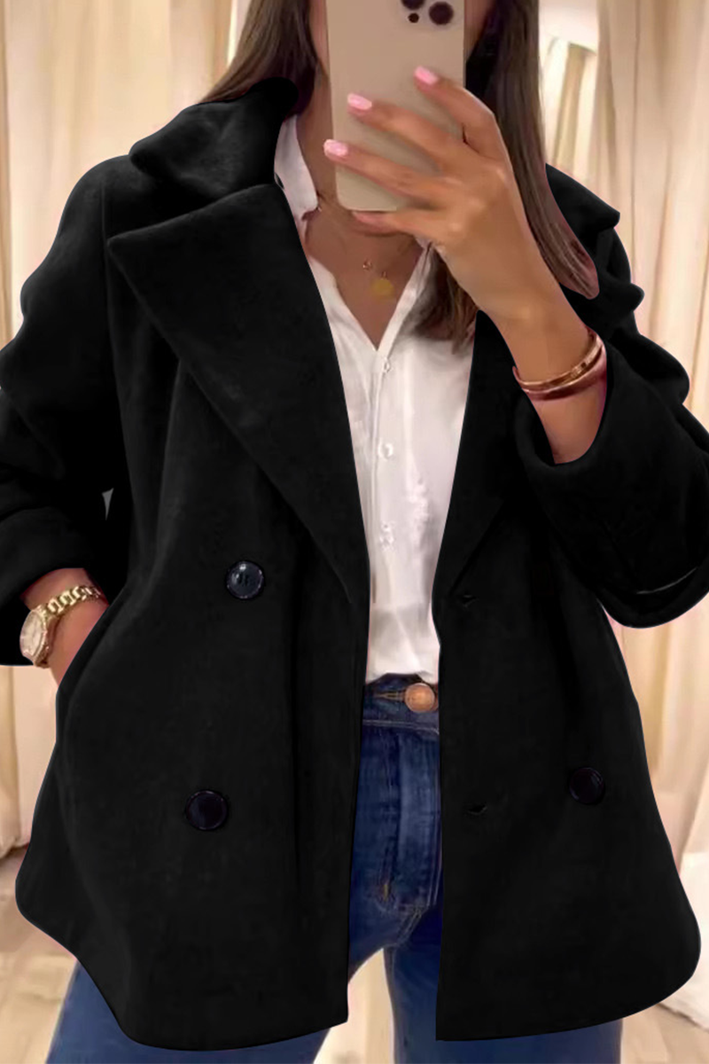 Vêtements d'extérieur décontractés à boutons et col rabattu (6 couleurs)