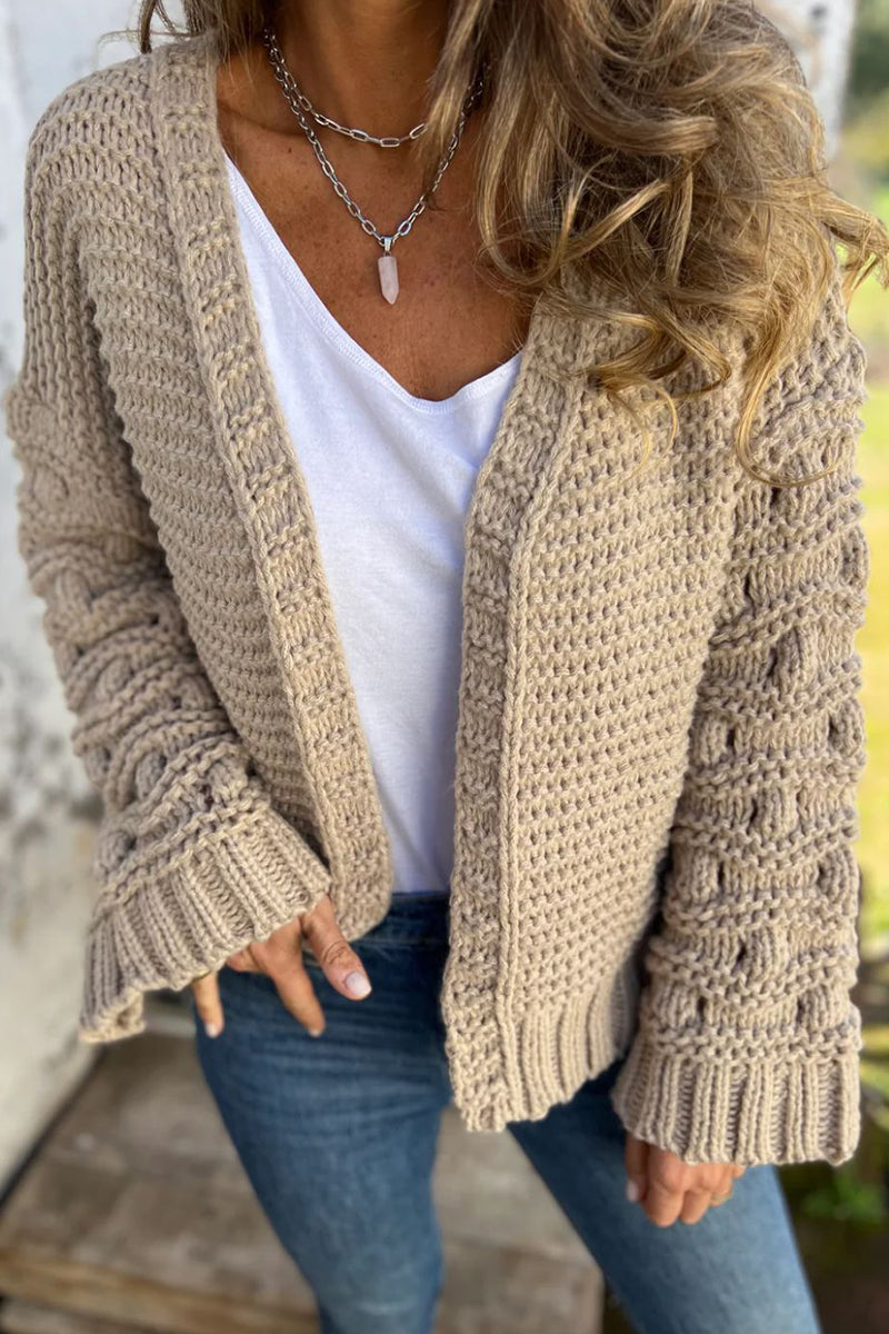 Vêtements d'extérieur décontractés en tissu uni à col en V (5 couleurs)