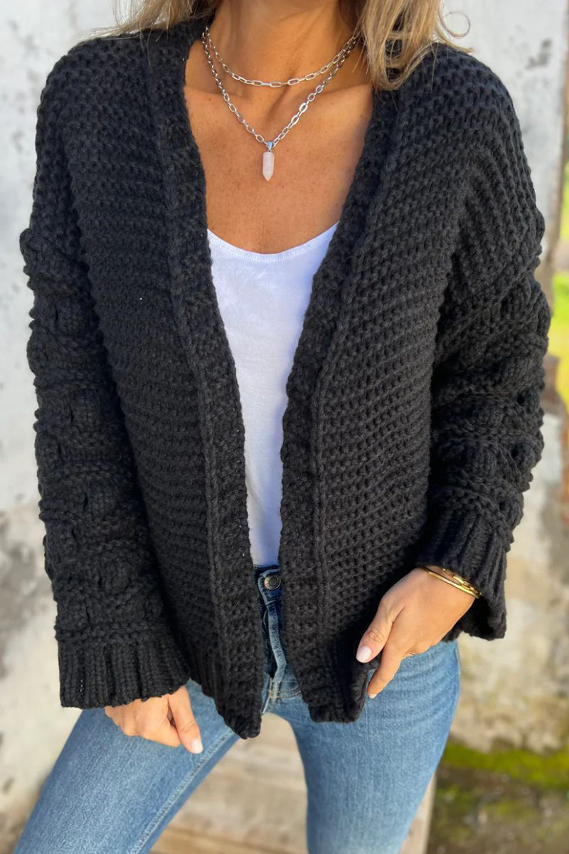 Vêtements d'extérieur décontractés en tissu uni à col en V (5 couleurs)