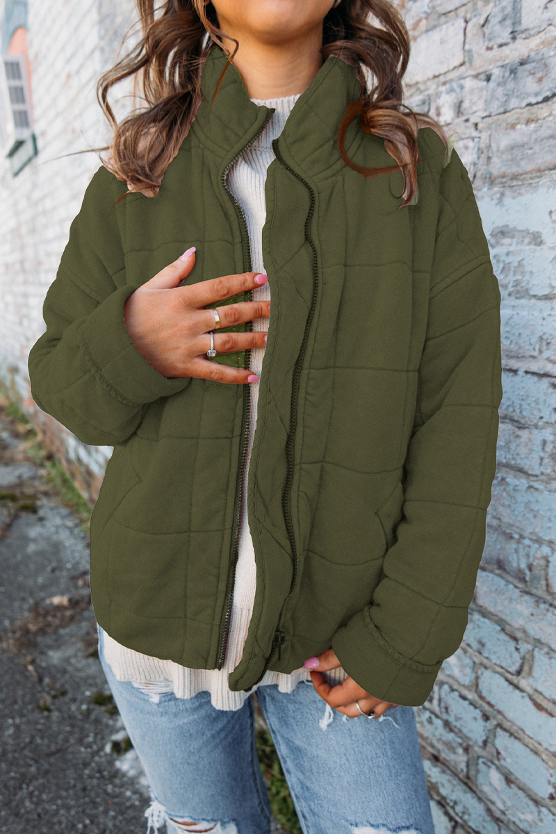 Vêtements d'extérieur décontractés à porter au quotidien, style patchwork, col mandarin et fermeture éclair (8 couleurs)