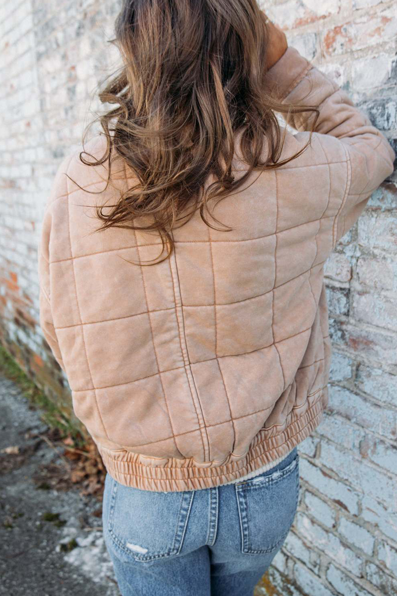 Vêtements d'extérieur décontractés à porter au quotidien, style patchwork, col mandarin et fermeture éclair (8 couleurs)