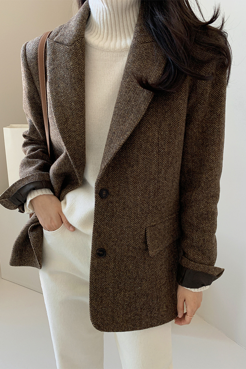 Vêtements d'extérieur décontractés à boutons, col montant.