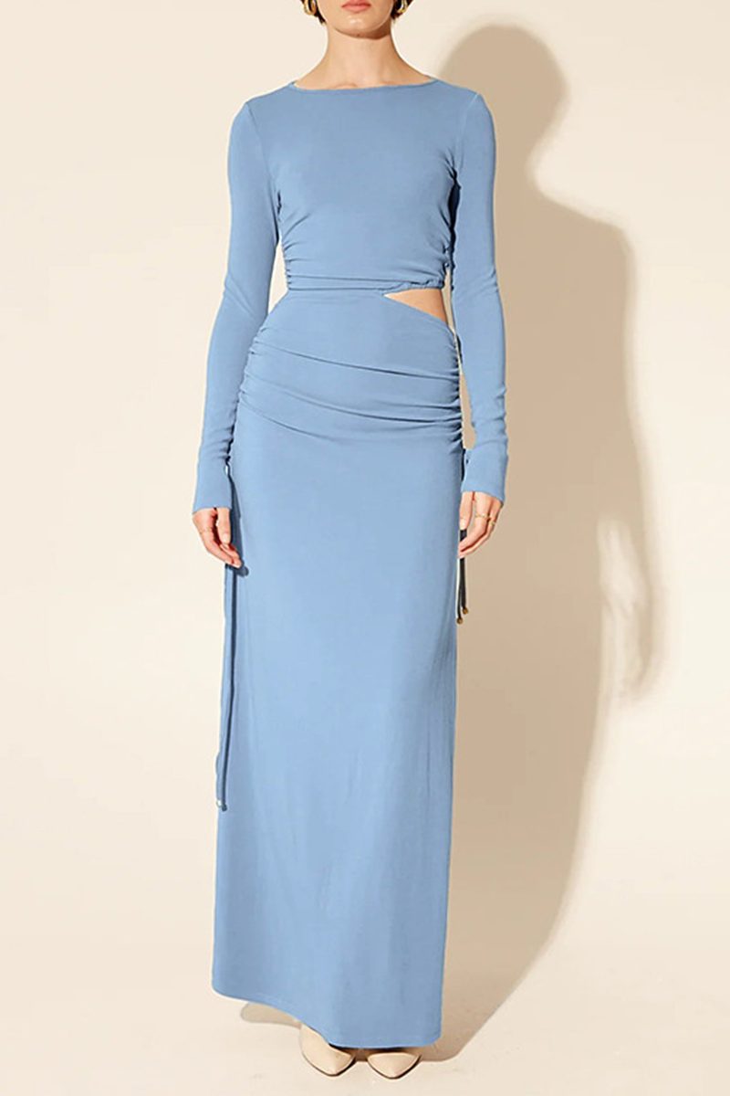 Robes-jupes décontractées du quotidien, décolleté rond, taille ajustable, ajourées.