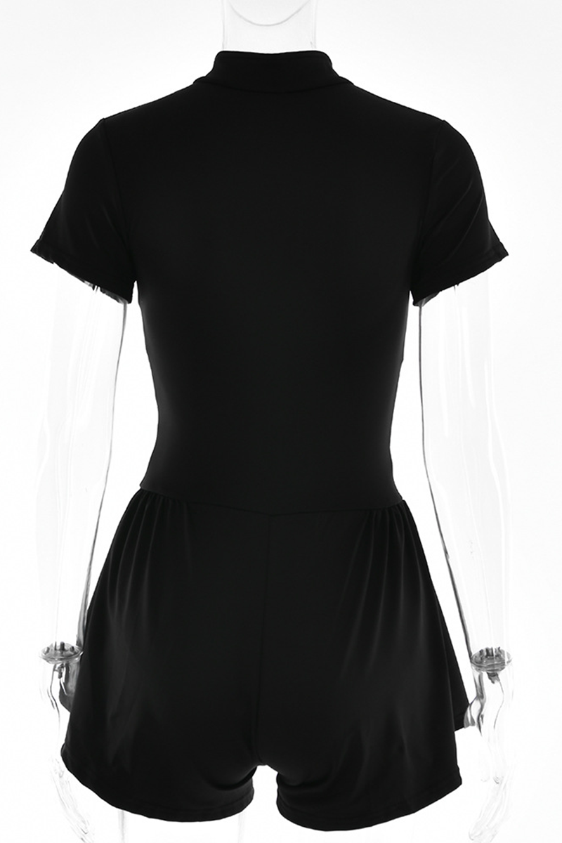 Combinaisons courtes sexy à col mandarin et fermeture éclair (3 couleurs)