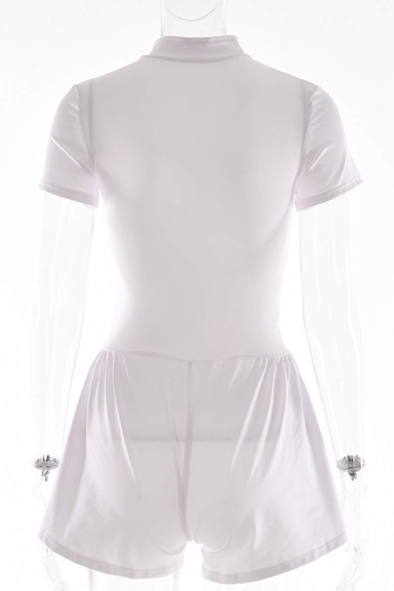 Combinaisons courtes sexy à col mandarin et fermeture éclair (3 couleurs)