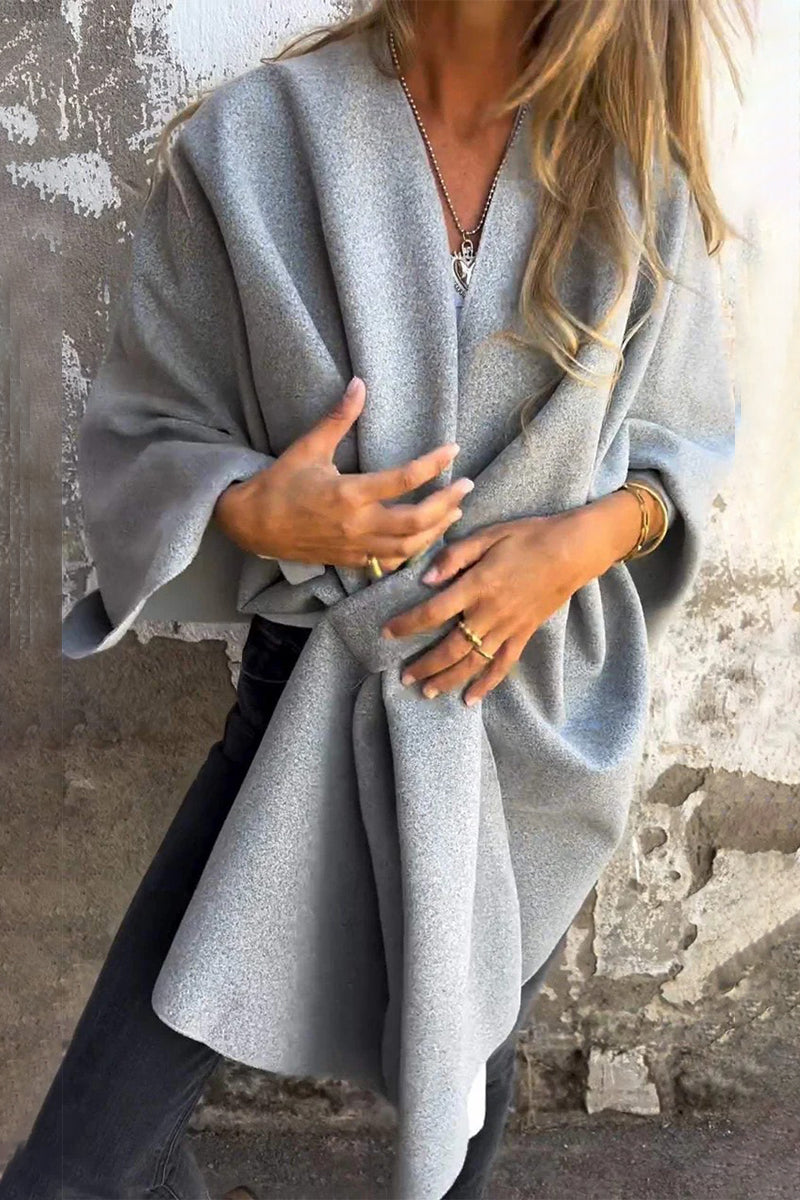 Vêtements d'extérieur décontractés à col en V, couleur unie (5 couleurs)