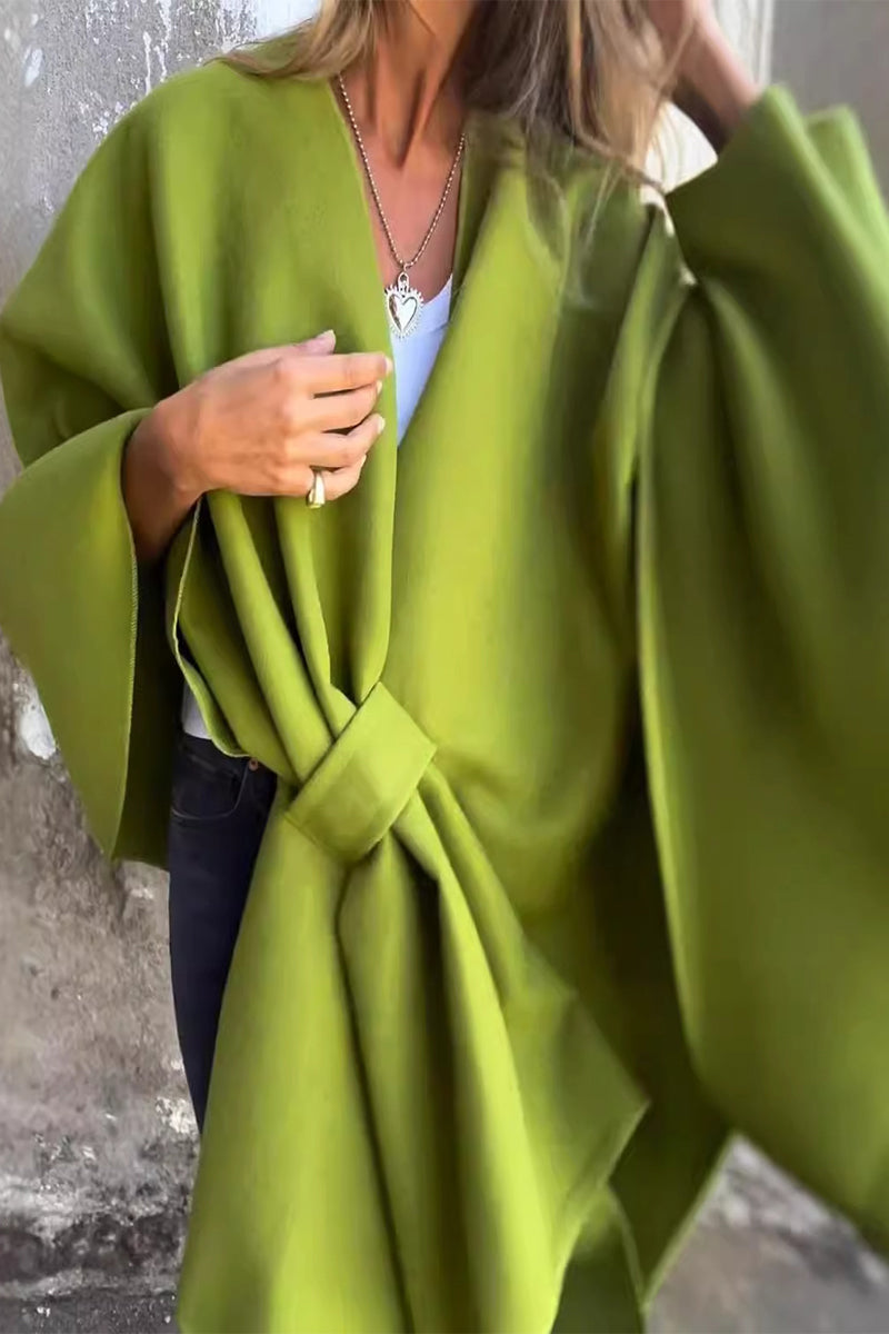 Vêtements d'extérieur décontractés à col en V, couleur unie (5 couleurs)