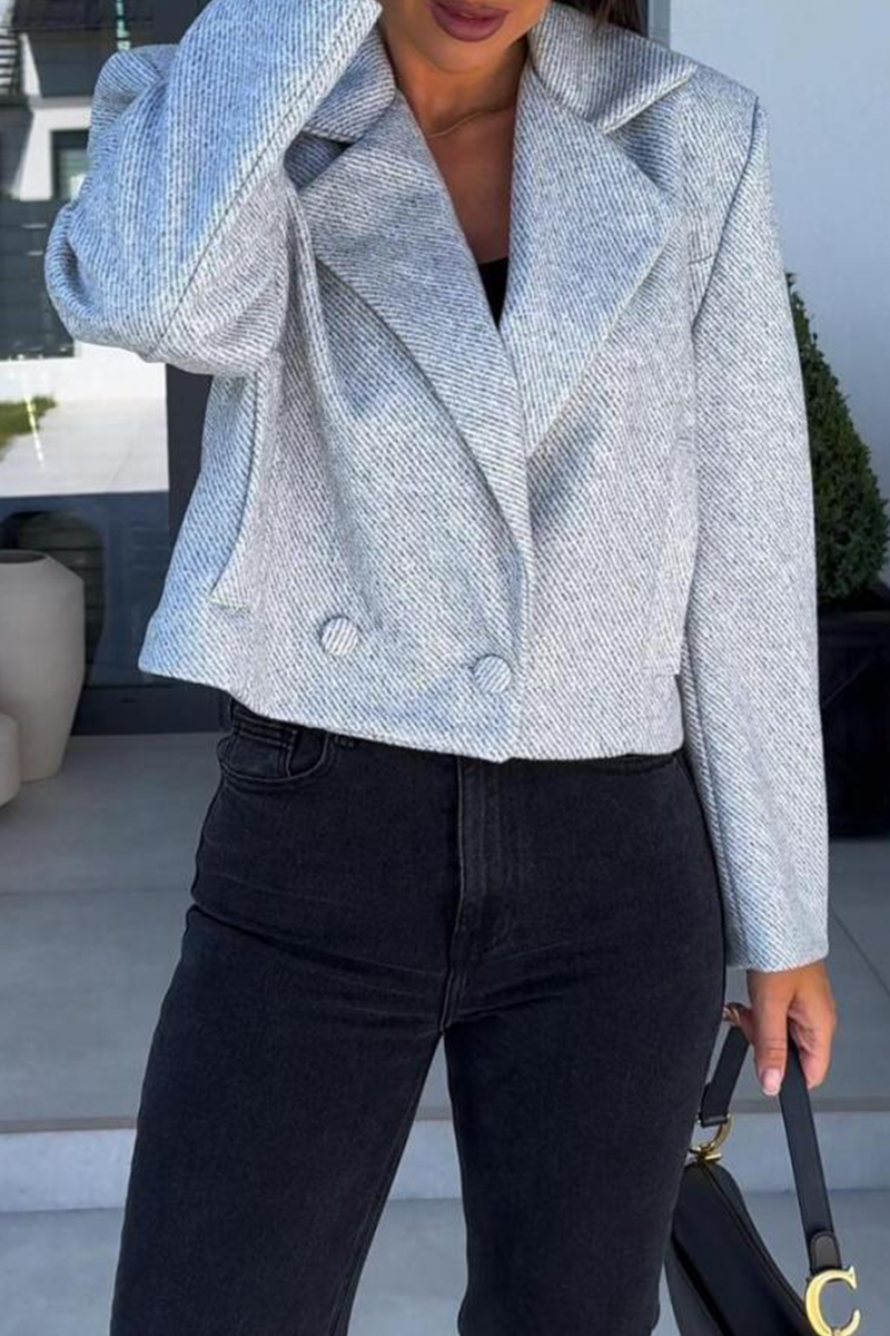 Vêtements d'extérieur décontractés à boutons, col montant, pour tous les jours (5 couleurs)