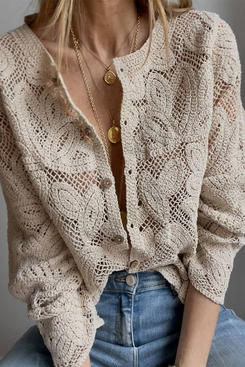 Vêtements d'extérieur décontractés à porter au quotidien, avec des boutons, un col rond et des découpes.