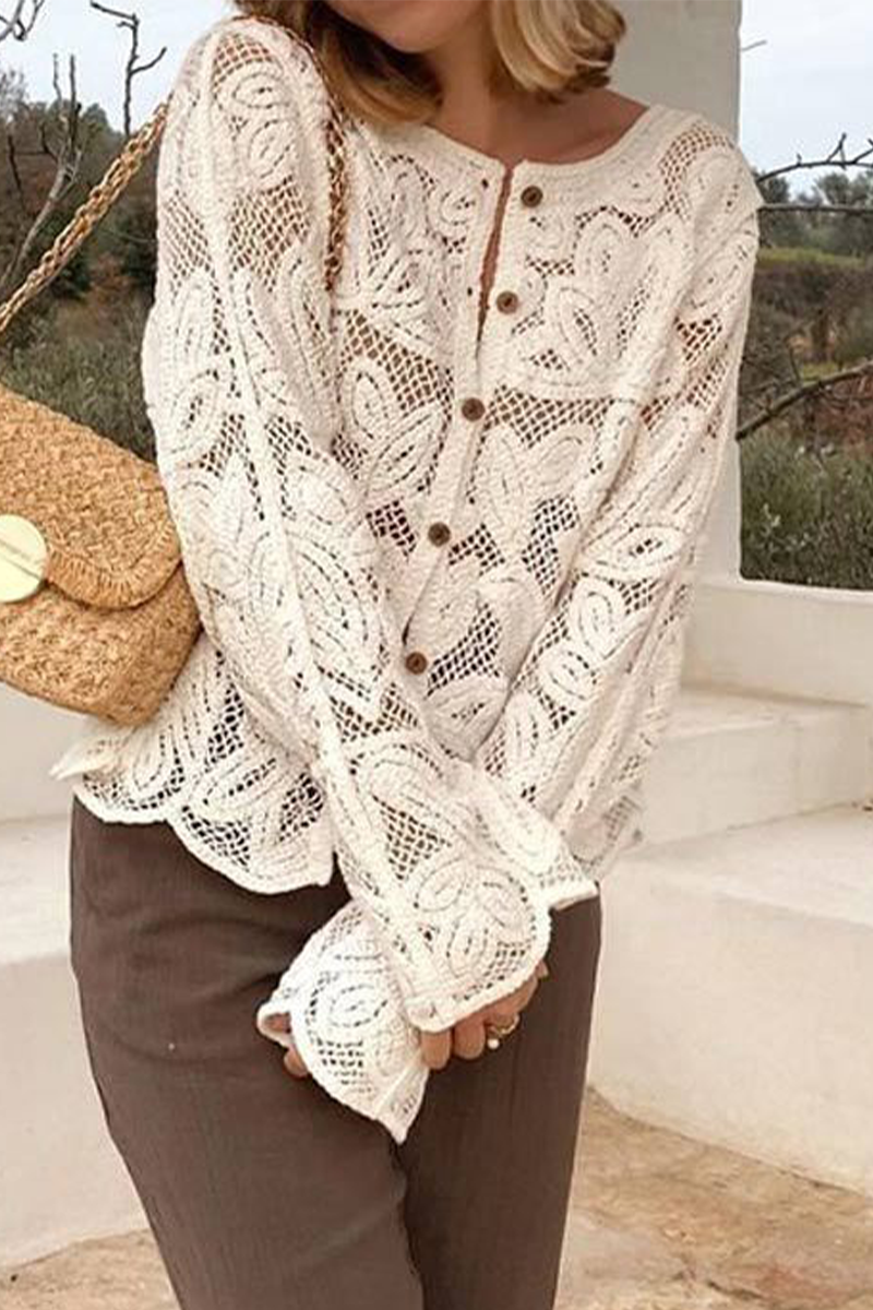 Vêtements d'extérieur décontractés à porter au quotidien, avec des boutons, un col rond et des découpes.