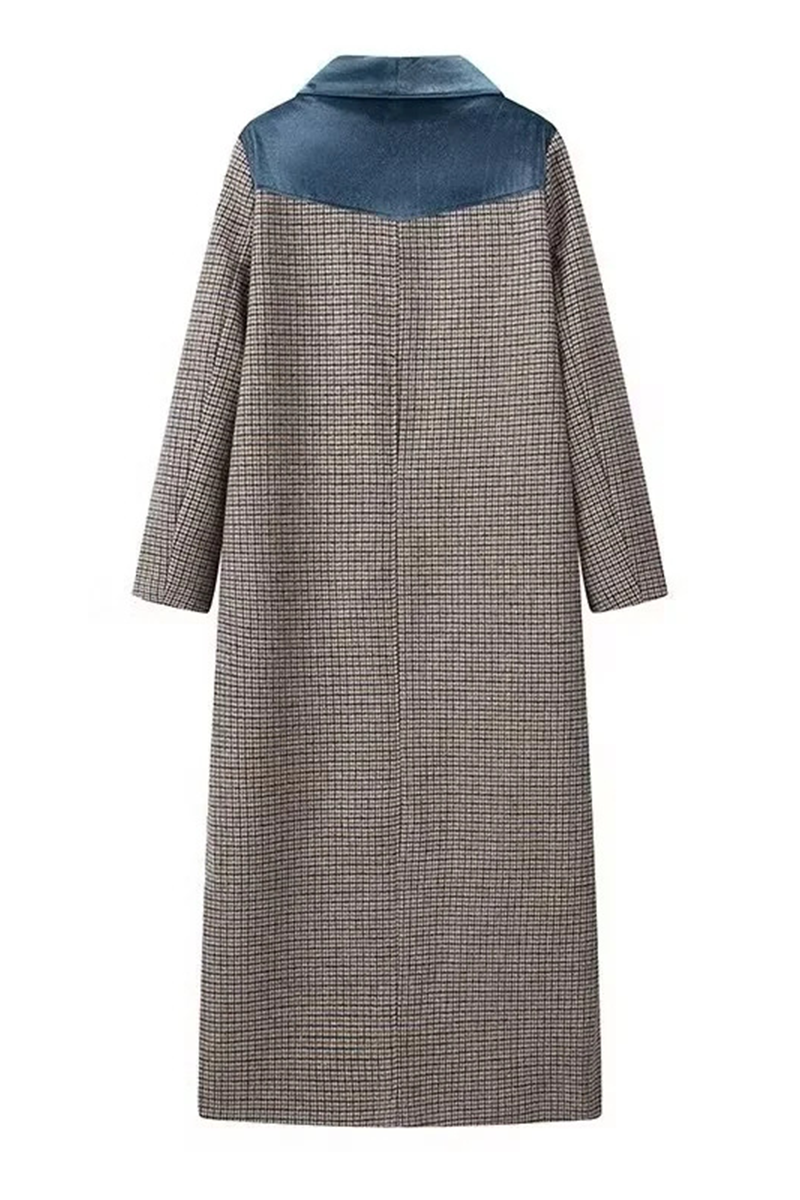 Vêtements d'extérieur décontractés à carreaux, style streetwear, avec empiècements contrastés et col montant.