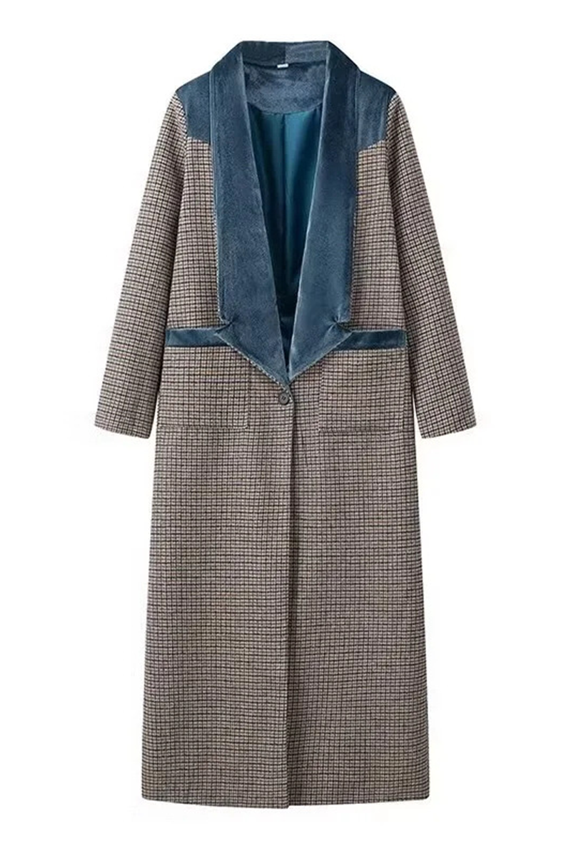 Vêtements d'extérieur décontractés à carreaux, style streetwear, avec empiècements contrastés et col montant.