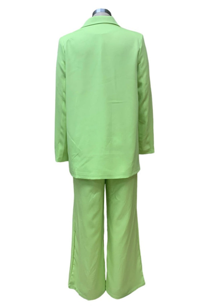 Ensemble deux pièces décontracté à manches longues avec col montant (sans ceinture) (3 couleurs)