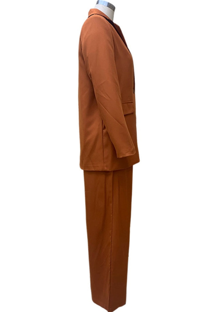 Ensemble deux pièces décontracté à manches longues avec col montant (sans ceinture) (3 couleurs)