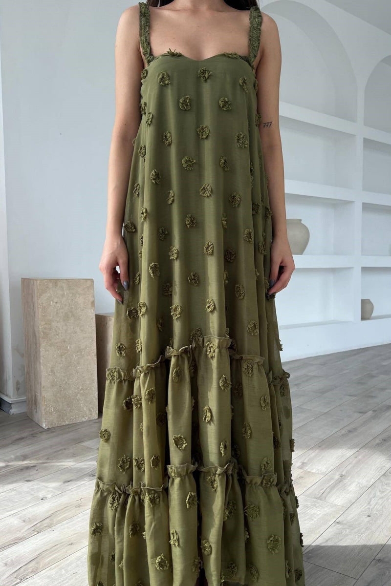 Robes longues décontractées sans dos avec bretelles spaghetti