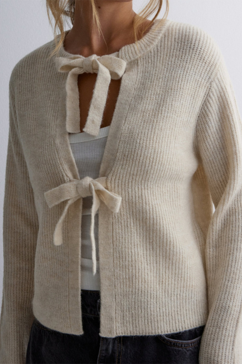 Vêtements d'extérieur décontractés à lacets et col rond (7 couleurs)