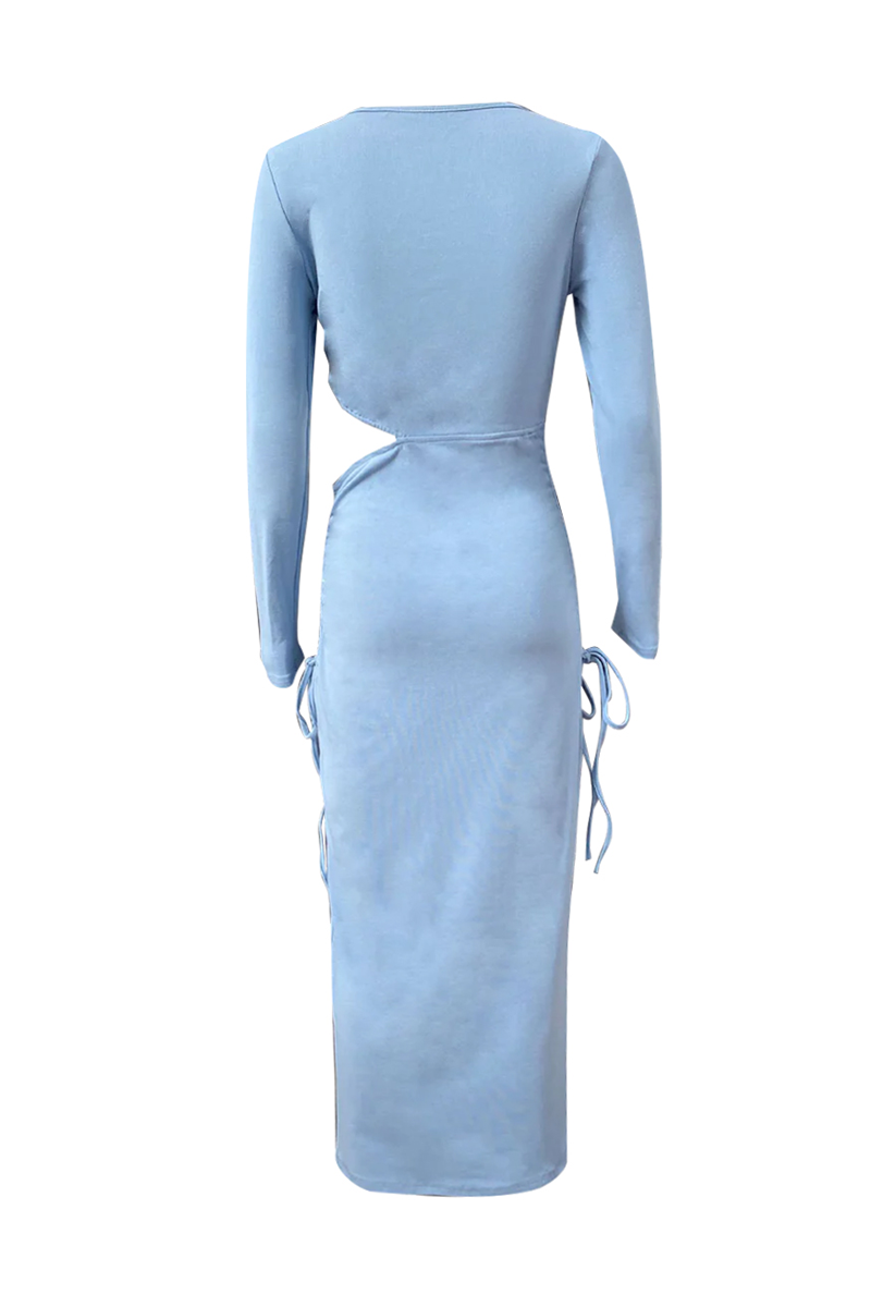 Robes-jupes décontractées du quotidien, décolleté rond, taille ajustable, ajourées.