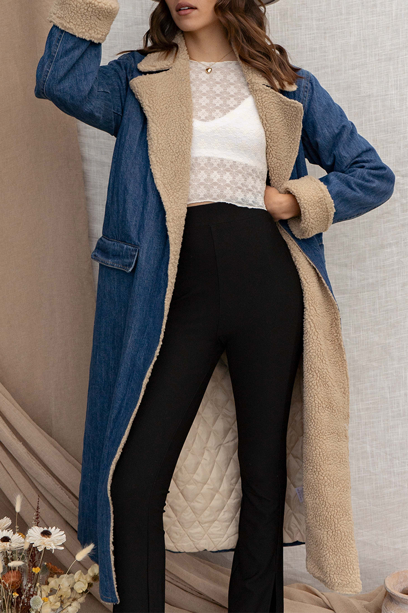 Vêtements d'extérieur décontractés, style streetwear, avec poches, lacets, patchwork et col montant.