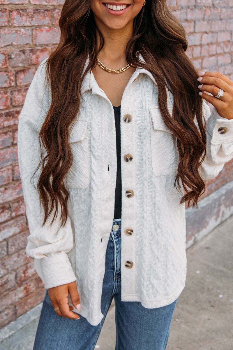 Vêtements d'extérieur décontractés, style streetwear, avec poches, boutons, texture et col montant (4 couleurs)