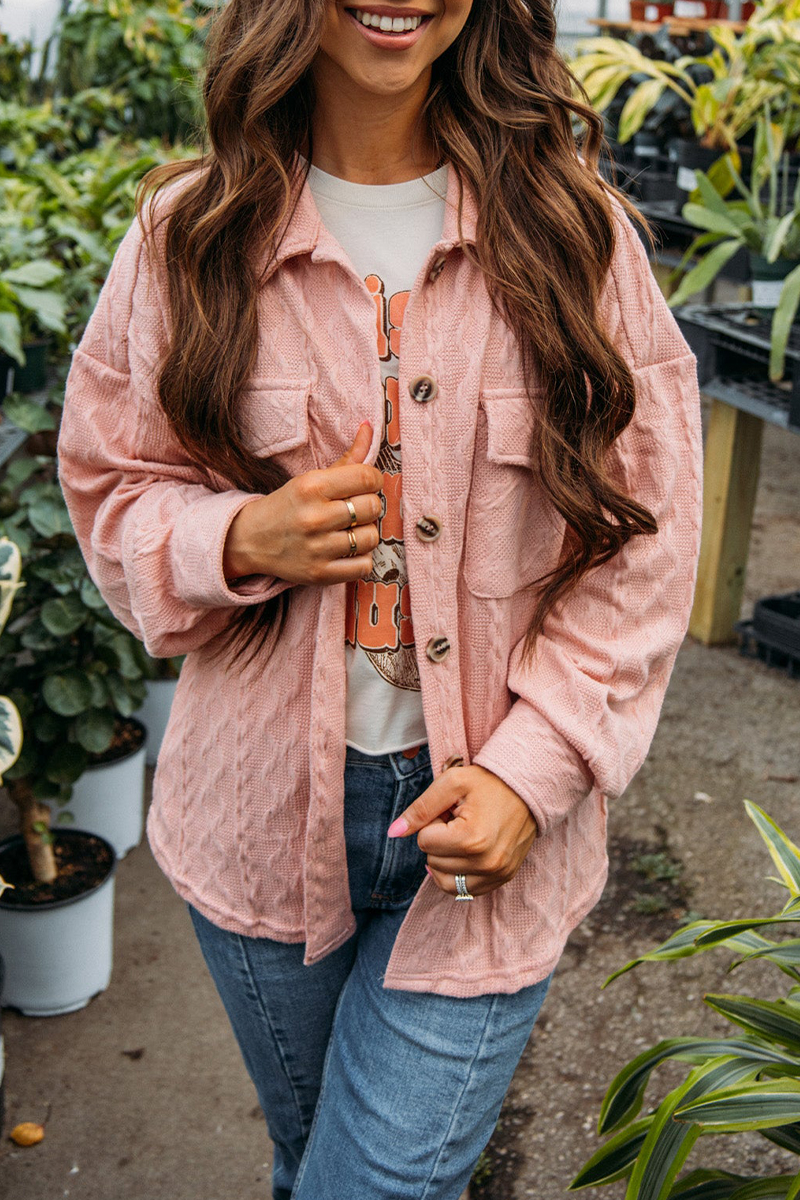 Vêtements d'extérieur décontractés, style streetwear, avec poches, boutons, texture et col montant (4 couleurs)