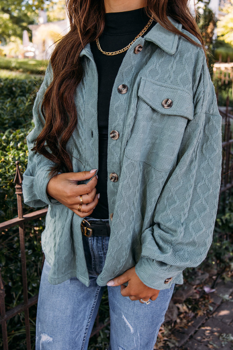 Vêtements d'extérieur décontractés, style streetwear, avec poches, boutons, texture et col montant (4 couleurs)