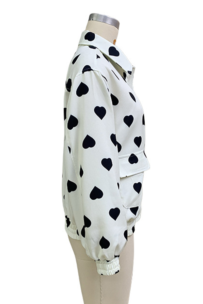 Vêtements d'extérieur décontractés, style streetwear, imprimé patchwork, col rond, fermeture éclair.