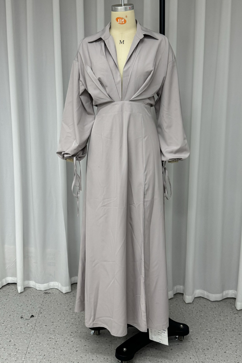 Robes-jupes sexy, dos nu, fente, décolleté en V, style streetwear.