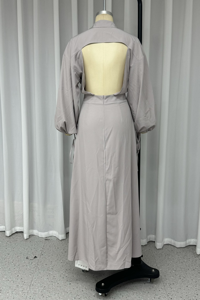 Robes-jupes sexy, dos nu, fente, décolleté en V, style streetwear.