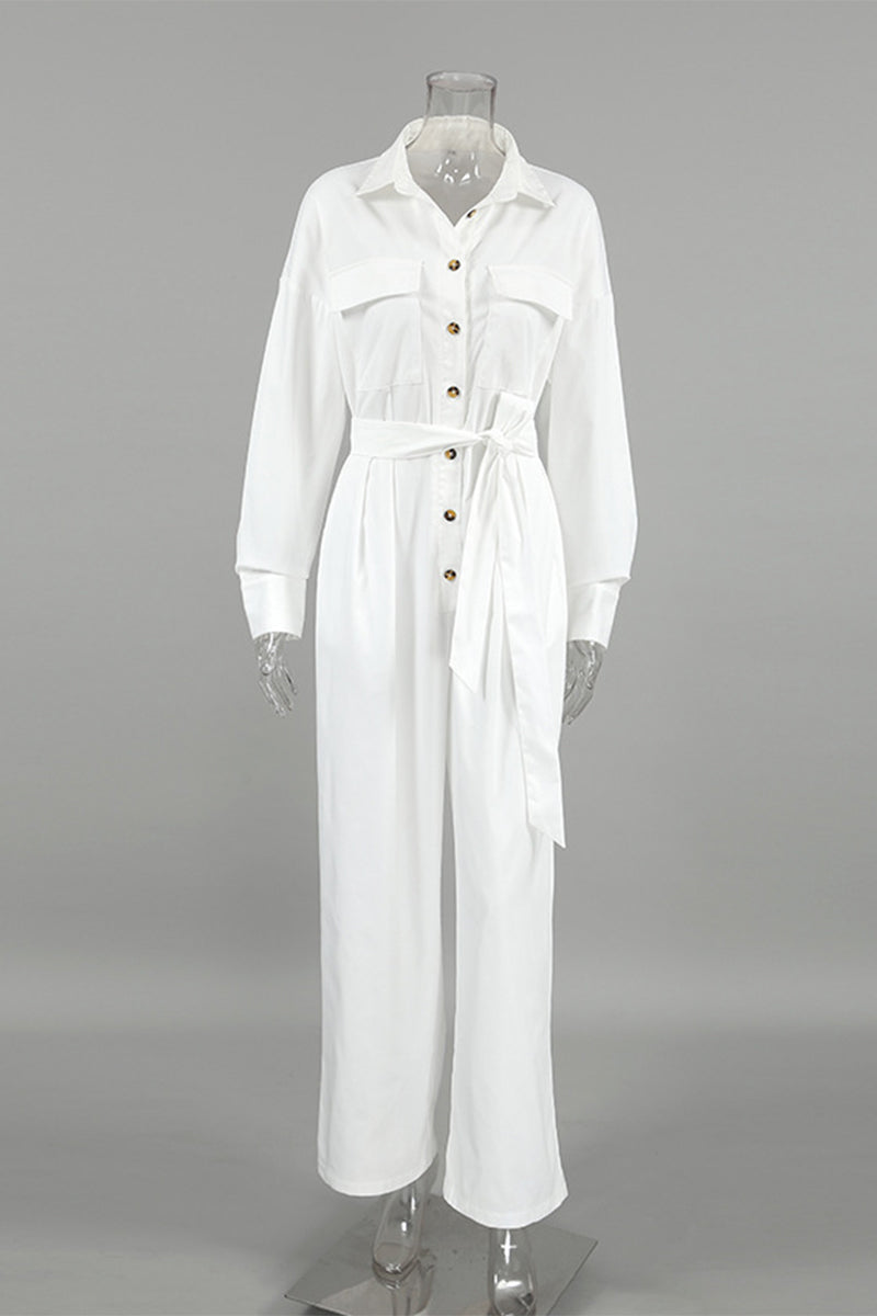 Combinaisons amples décontractées, style streetwear, à lacets, boutonnées, col montant.