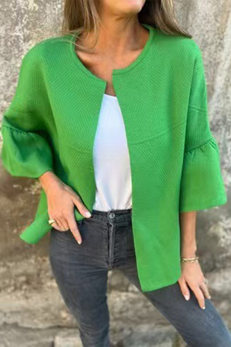 Vêtements d'extérieur à volants, couleur unie, pour tous les jours (3 couleurs)