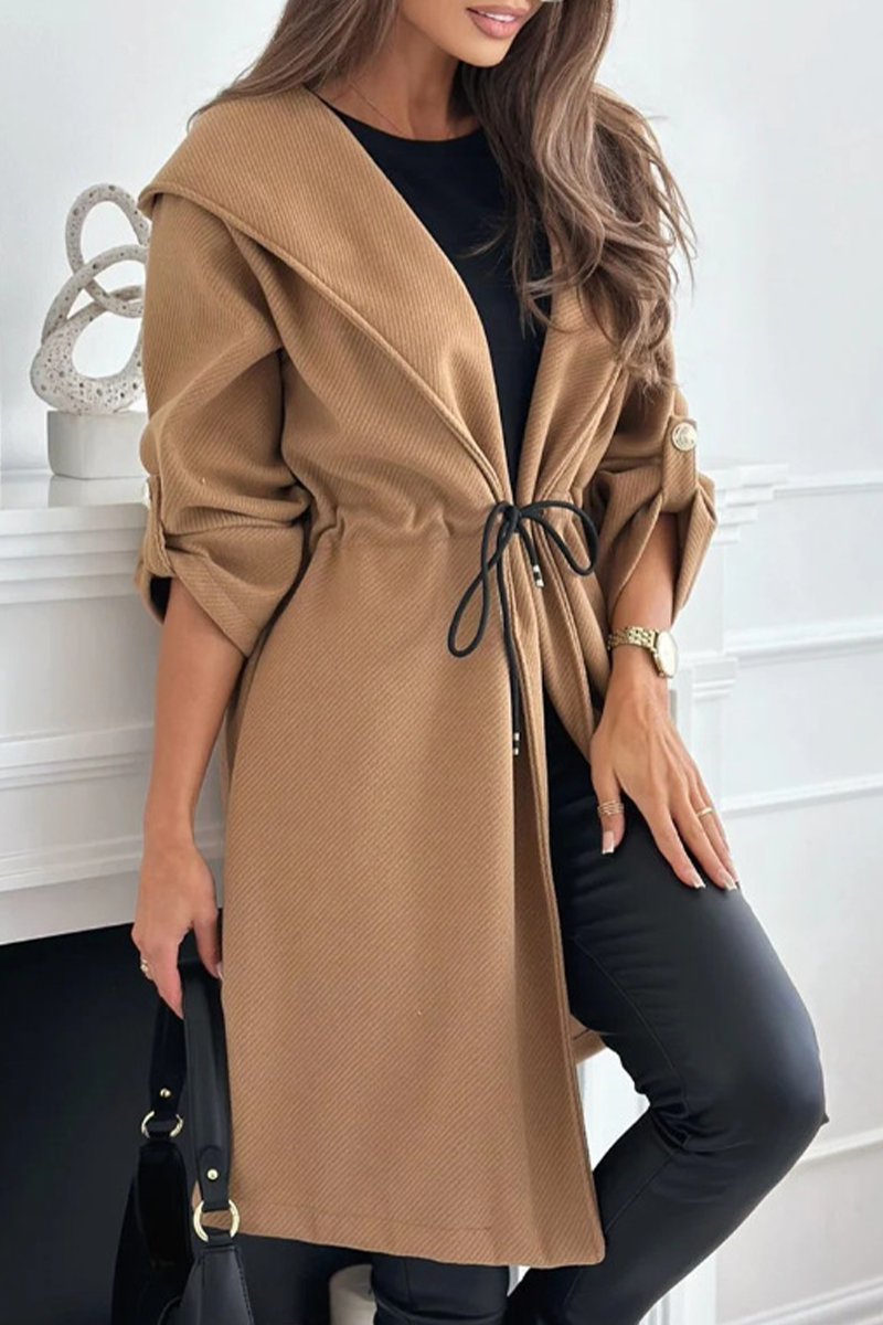 Vêtements d'extérieur élégants et décontractés à capuche avec cordon de serrage (3 couleurs)