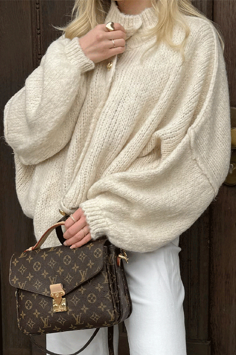 Vêtements d'extérieur décontractés à boutons et col rond (5 couleurs)