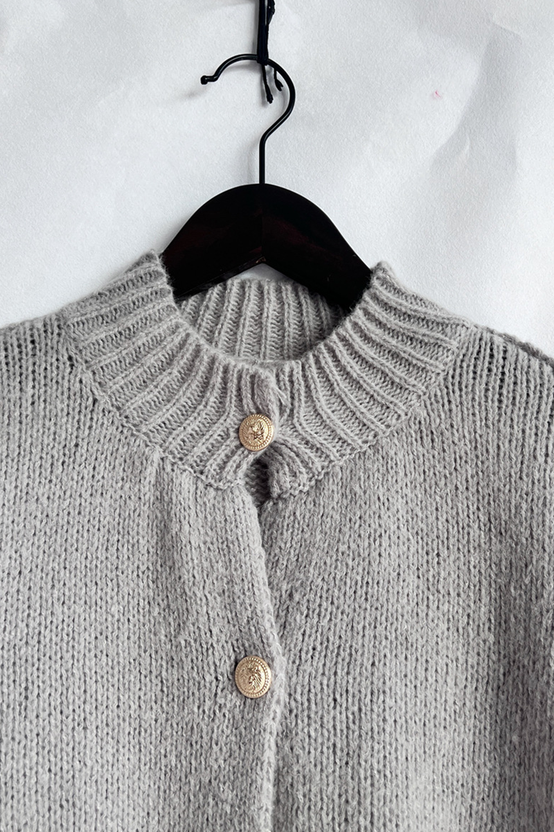 Vêtements d'extérieur décontractés à boutons et col rond (5 couleurs)