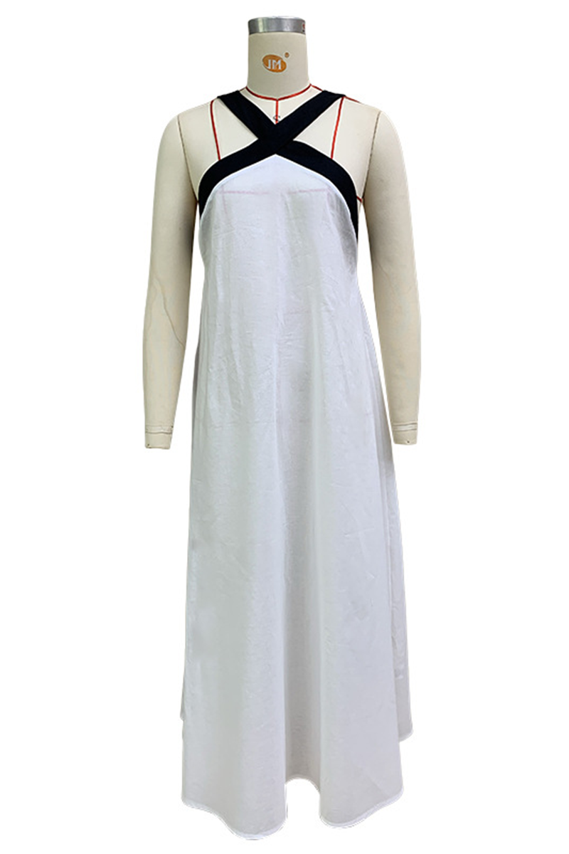 Robes décontractées en patchwork, col en V, avec bretelles contrastées.